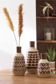 Vase Muster Halbkreise Terracotta