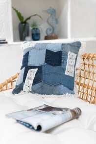 Kissen Patchwork Jeans/Baumwolle