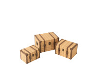 Set Of 3 Trunk Rectangle Wood