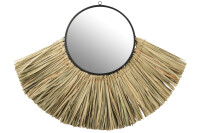 Mirror With Reed Leaves Glass/Reed