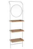 Shelf With Round Mirror Metal/Mdf