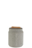 Pot With Lid Cement Grey