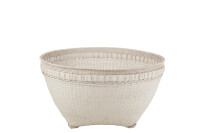 Mand Extra Large Rond Rotan Wit