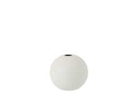 Vase Ball Ceramic Matt White Small