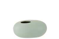 Vase Oval Ceramic Pastel Green