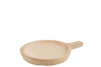 Dish Round Handle Paulownia Wood