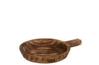 Dish Round Handle Paulownia Wood