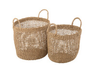 Set Of 2 Baskets Oasis Seagrass