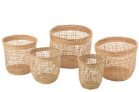 Set Of 5 Baskets Oasis Seagrass