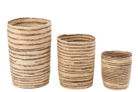 Set Of 3 Baskets Maïs Beige/Brown