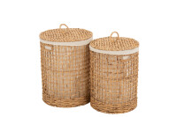 Set Of 2 Baskets+Lid Wax Water