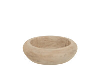 Dish Round Paulownia Wood White