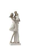 Couple With Child Poly White/Taupe