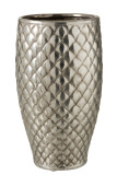 Vase Checkered Metal Silver Large