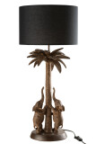 Lamp Palmtree Elephant Poly Brown