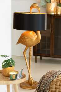Lampe Flamingo Poly Gold/Schwarz