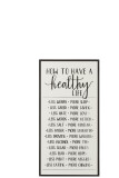 Placard How To Have A Healthy Life
