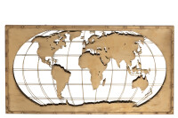 Mapa Del Mundo Espejo/Metal Caqui