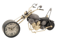 Horloge Moto Metal Antique Gris/Or
