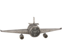 Uhr Flugzeug Metall Grau