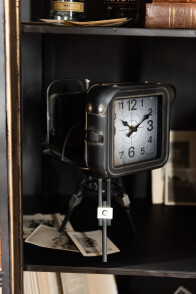 Horloge Ancienne Camera Metal Noir
