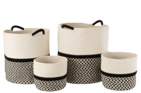 Set Of 4 Baskets Cotton Rope