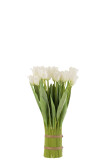 Tulpen Strauß Plastik Weiß/Grün