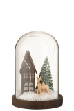 Bell Jar High Led House Glass/Wood