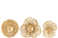Set Of 3 Wall Decoration Flowers