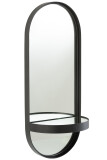 Spiegel Oval + Brett Glas/Metall