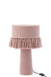 Lampe Eve Ronde Velours Coton Rose