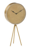 Clock Op Tripod Iron Gold Large