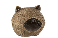 Cat Basket+Cushion Rattan Natural