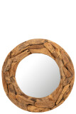 Mirror Round Pieces Teak Wood