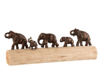 Figure Elephants Row Mango Wood