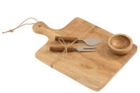 Cheese Board+Knife+Bowl Mango Wood
