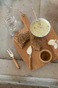 Cheese Board+Knife+Bowl Mango Wood