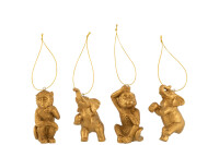 Hanger Monkey/Elephant Poly Gold