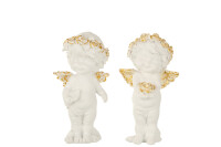 Angel Standing Poly White/Gold