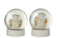 Water Globe Angel Poly White/Gold
