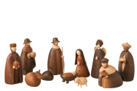 Nativity Scene 11parts Poly Brown