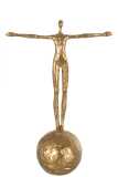 Figurine On Ball Poly Gold