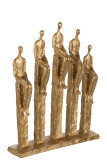 5 Figurines On Foot Poly Gold