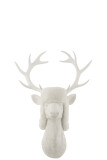 Reindeer Head Hanging Poly White