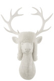 Reindeer Head Hanging Poly White