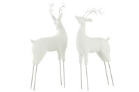 Reindeer Poly White/Silver Large
