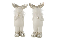 Reindeer Ceramic White/Silver