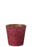 Flowerpot Glitter Glass Fuchsia