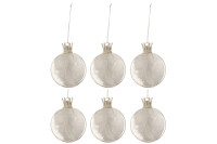 Box Of 6 Christmas Baubles Crown