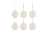 Box Of 6 Christmas Baubles Snowy